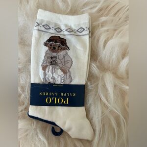 Polo Ralph Lauren Bear socks NWT neutrals